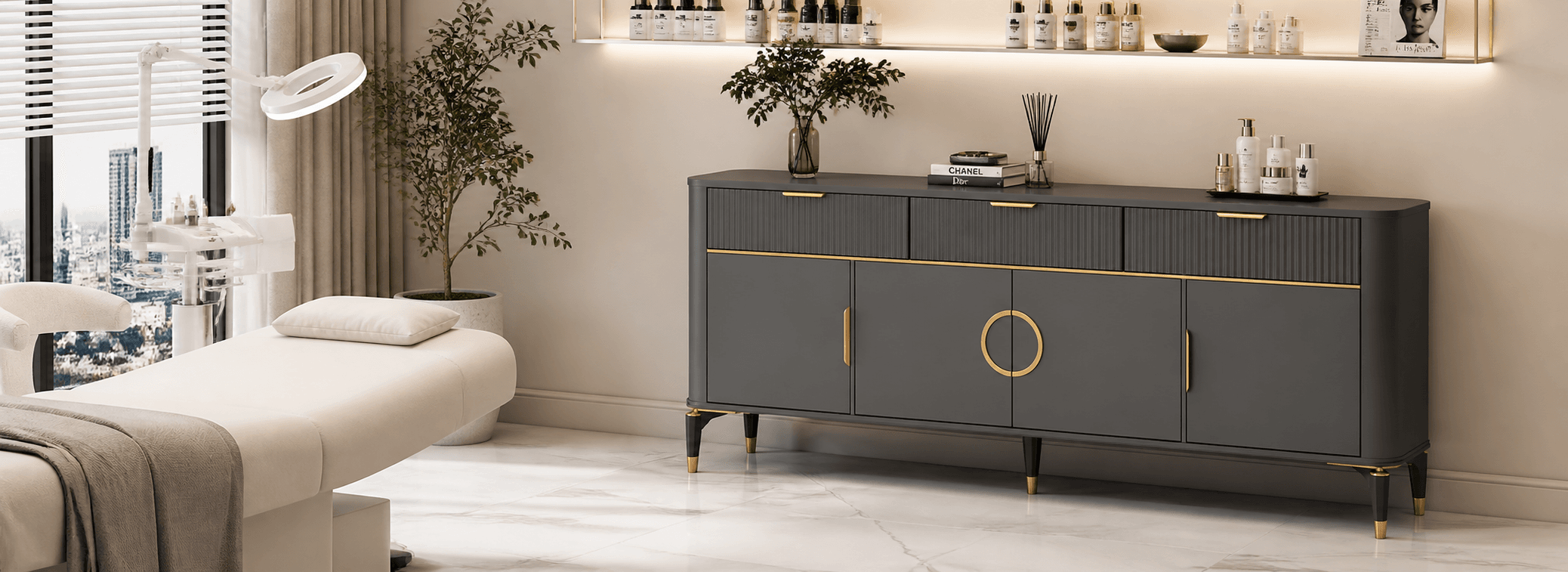 Beauty Luxury Konsol Dolap füme salon