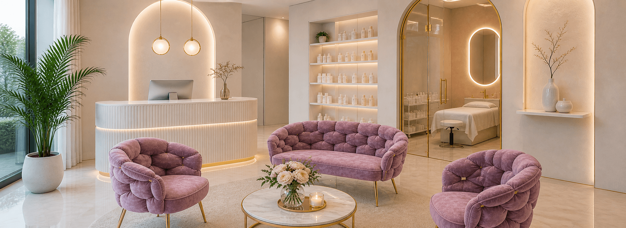 beauty luxury pembe bolon koltuk takımı