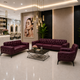 beauty luxury italiano bordo deri koltuk takımı